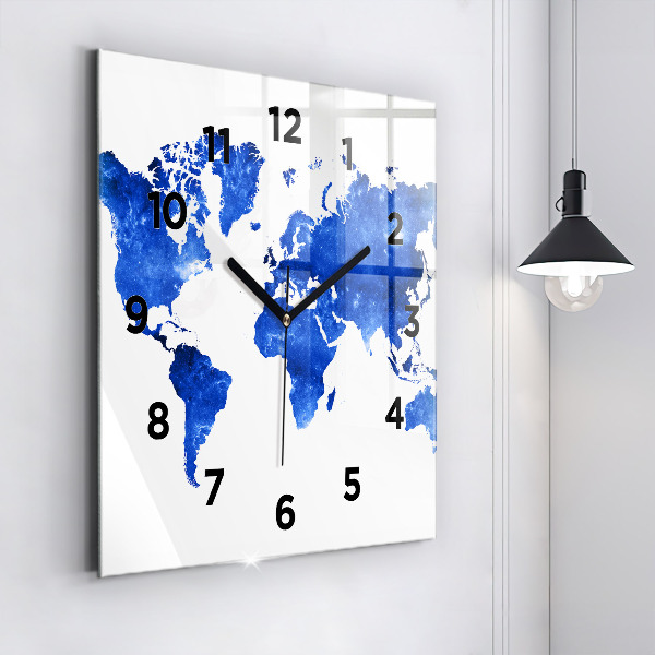 Skleněné hodiny čtvercové Kosmická mapa světa