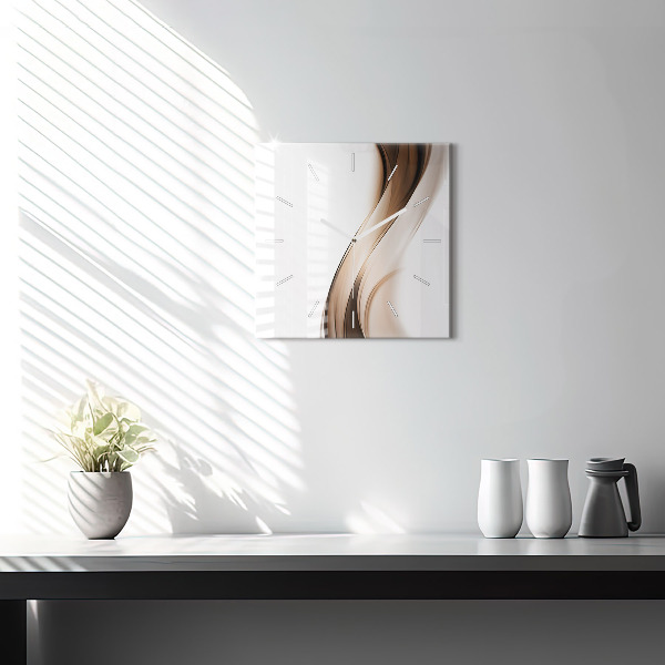 Skleněné hodiny čtvercové Abstraktní linie