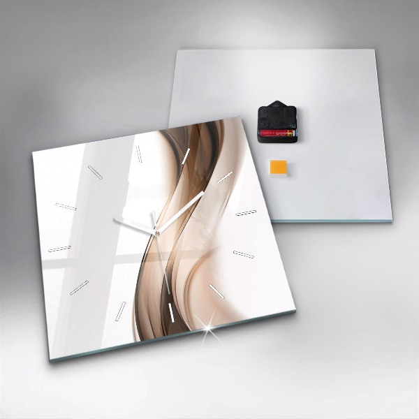 Skleněné hodiny čtvercové Abstraktní linie