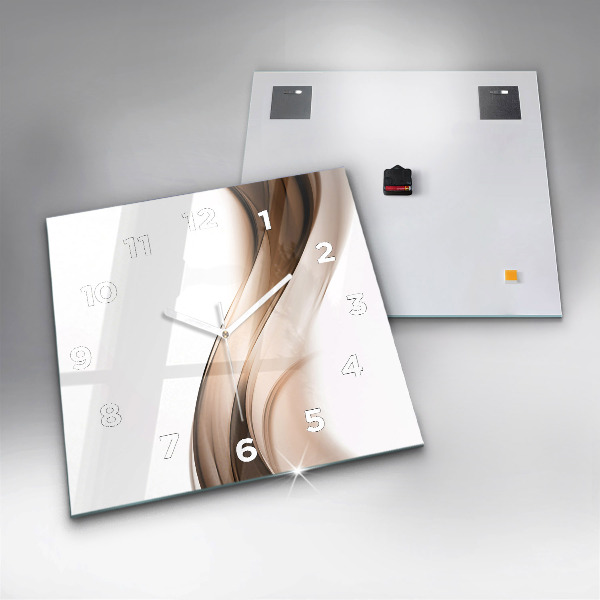 Skleněné hodiny čtvercové Abstraktní linie