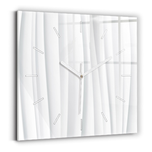 Skleněné hodiny čtvercové Textura vln