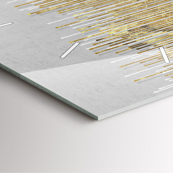 Čtvercové nástěnné hodiny Dekorativní vzor a zlato