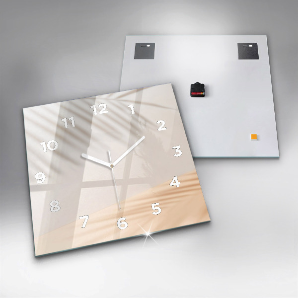 Čtvercové nástěnné hodiny Smetanová abstrakce