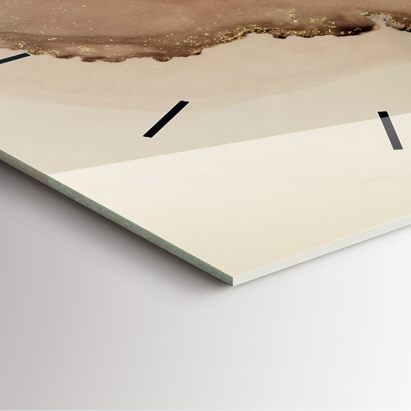 Čtvercové nástěnné hodiny Béžové moderní umění