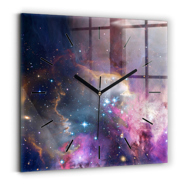 Skleněné hodiny čtvercové Galaxie a hvězdy