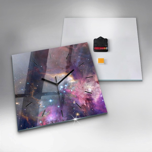 Skleněné hodiny čtvercové Galaxie a hvězdy