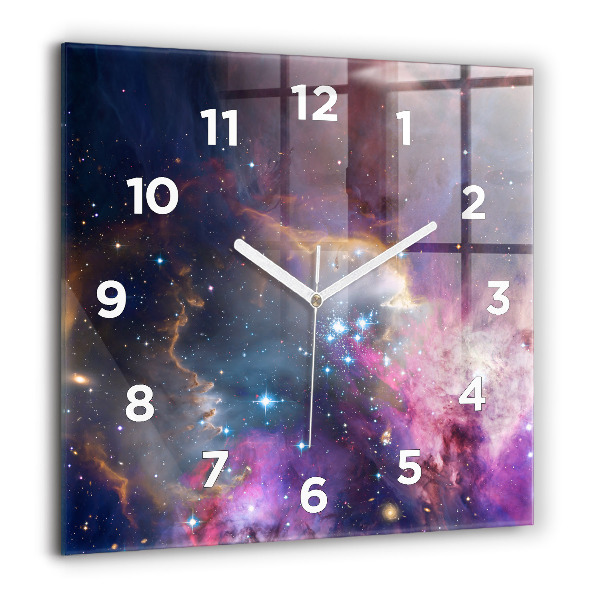 Skleněné hodiny čtvercové Galaxie a hvězdy
