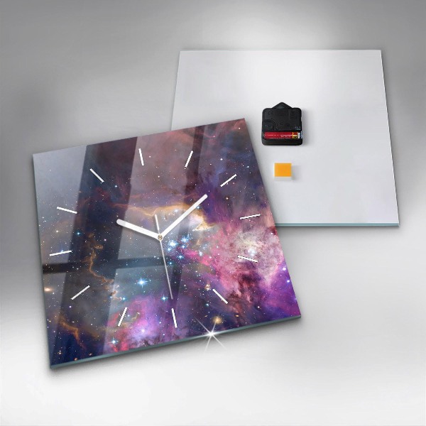 Skleněné hodiny čtvercové Galaxie a hvězdy