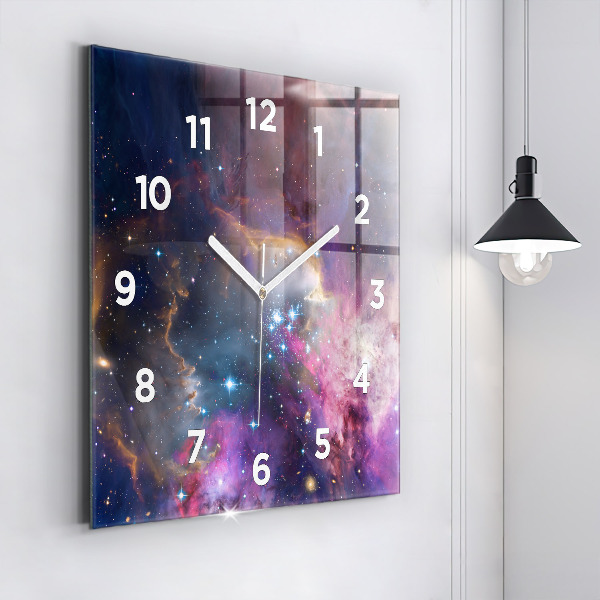 Skleněné hodiny čtvercové Galaxie a hvězdy