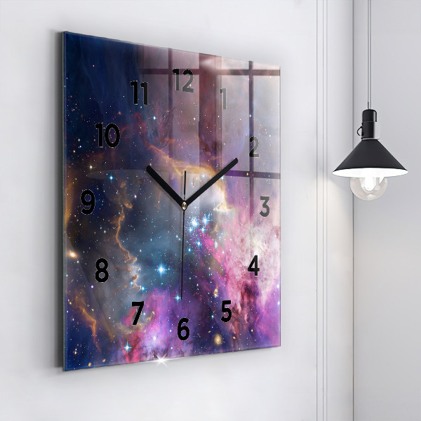 Skleněné hodiny čtvercové Galaxie a hvězdy