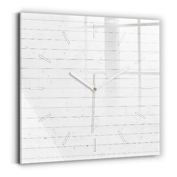 Skleněné hodiny čtvercové Vzor dřevěných panelů