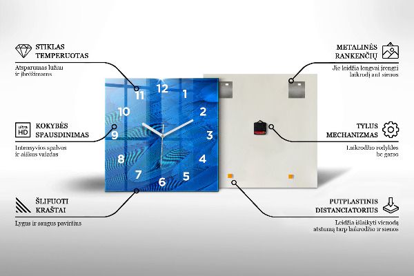 Skleněné hodiny čtvercové Velká galaxie
