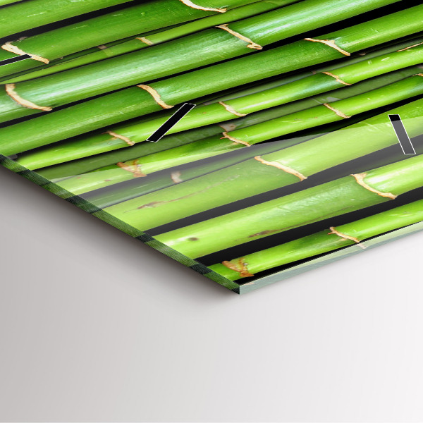 Skleněné hodiny čtvercové Asijský bambus