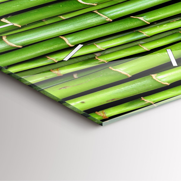 Skleněné hodiny čtvercové Asijský bambus