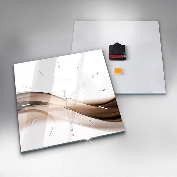 Skleněné hodiny čtvercové Abstraktní linie