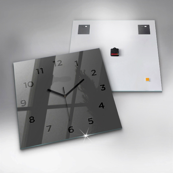 Čtvercové nástěnné hodiny Šedá barva