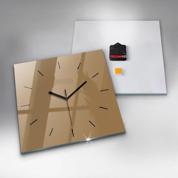 Čtvercové nástěnné hodiny Béžová