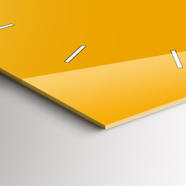 Čtvercové nástěnné hodiny Tmavě žlutá