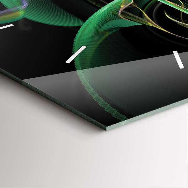 Čtvercové nástěnné hodiny Zelená abstrakce