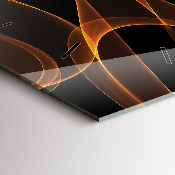 Čtvercové nástěnné hodiny Oranžové linie