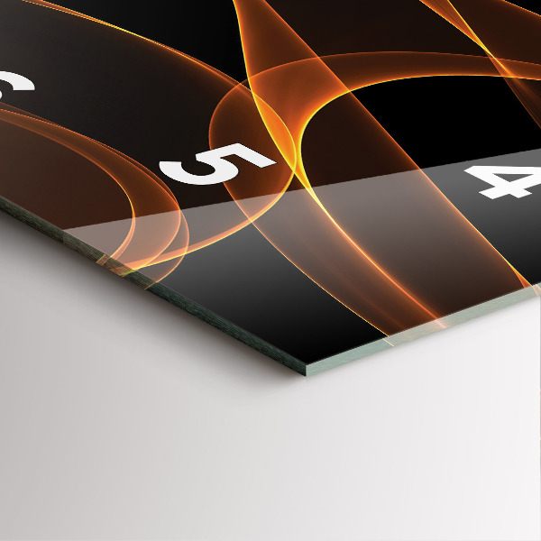 Čtvercové nástěnné hodiny Oranžové linie