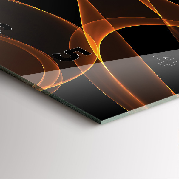 Čtvercové nástěnné hodiny Oranžové linie