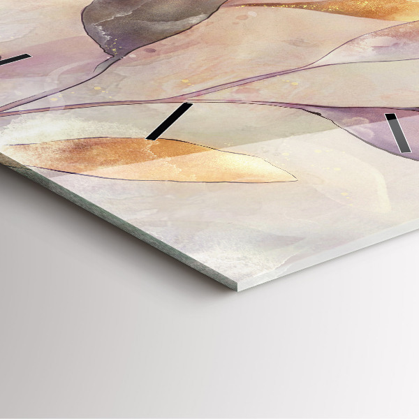 Čtvercové nástěnné hodiny Abstraktní boho listy