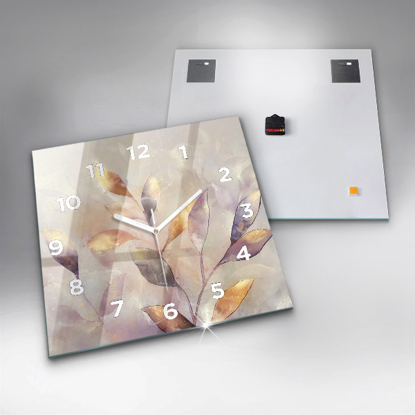 Čtvercové nástěnné hodiny Abstraktní boho listy