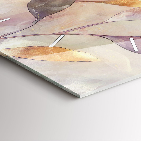 Čtvercové nástěnné hodiny Abstraktní boho listy