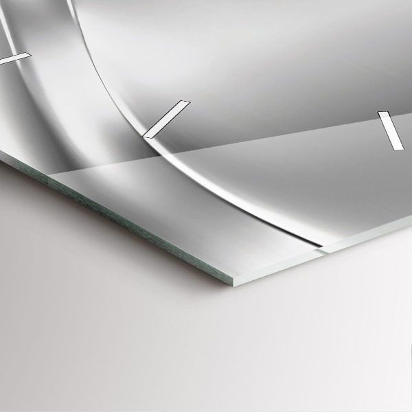 Čtvercové nástěnné hodiny Stříbrná abstrakce