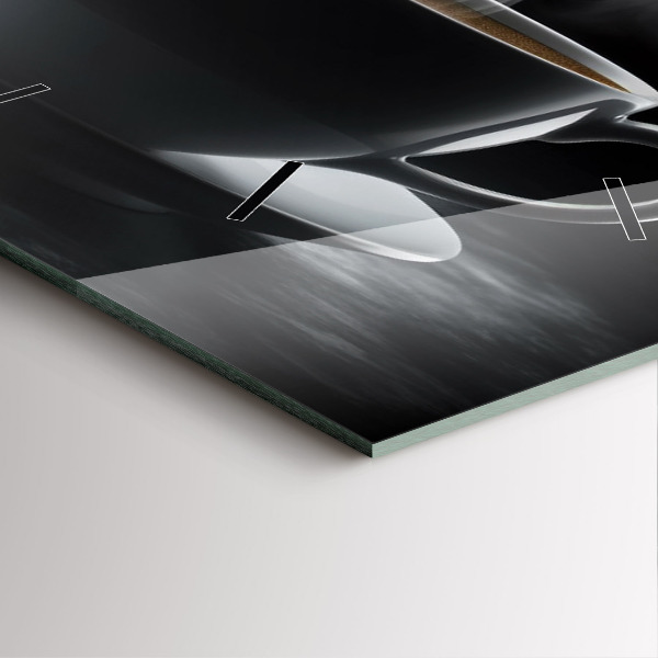 Čtvercové nástěnné hodiny Šálek černé kávy