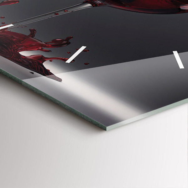 Čtvercové nástěnné hodiny Lampa s červeným vínem