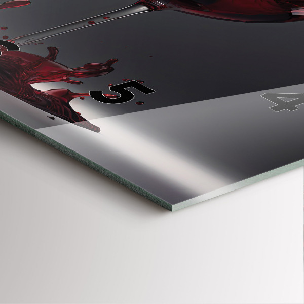 Čtvercové nástěnné hodiny Lampa s červeným vínem