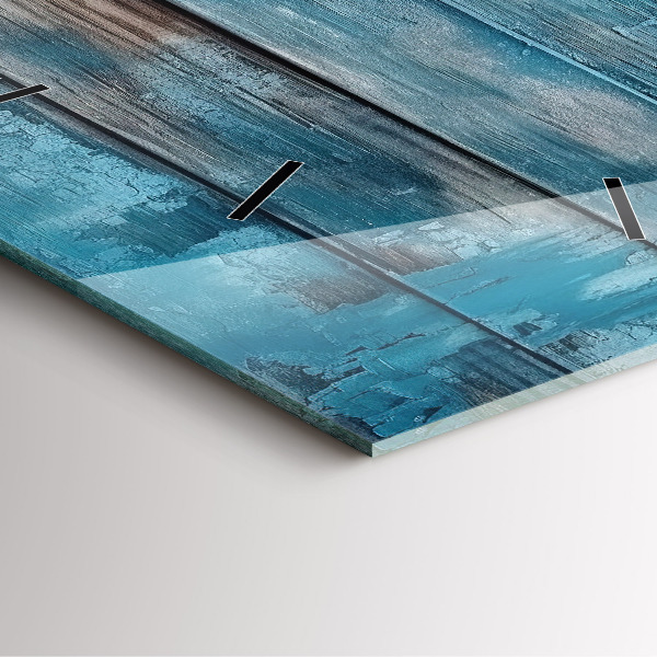 Čtvercové nástěnné hodiny Modré desky