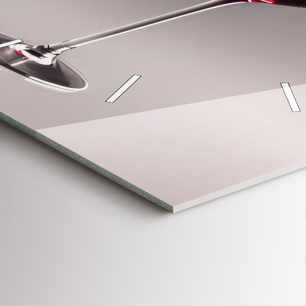 Čtvercové nástěnné hodiny Lampa s červeným vínem