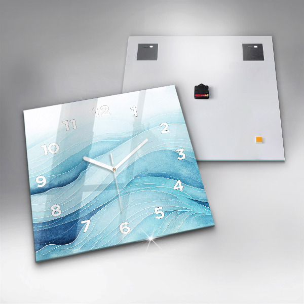 Čtvercové nástěnné hodiny Modré mraky