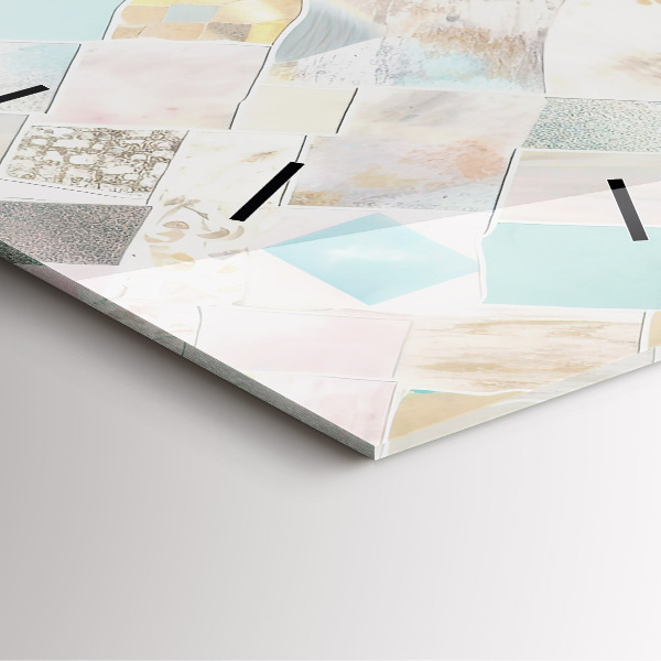 Čtvercové nástěnné hodiny Barevné dlaždice