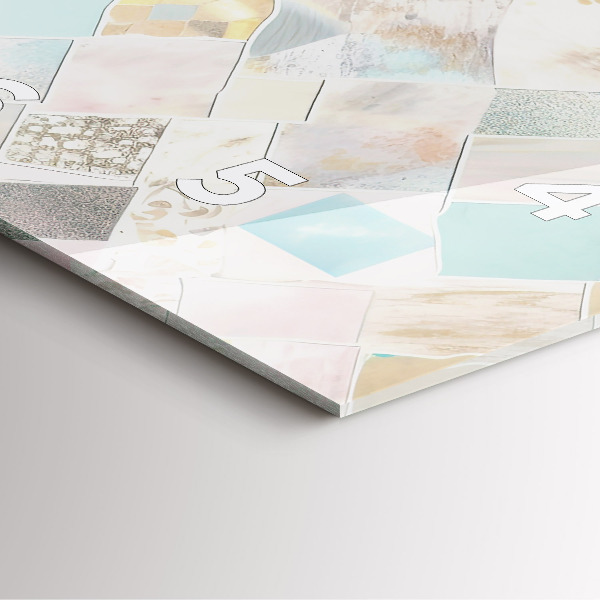 Čtvercové nástěnné hodiny Barevné dlaždice