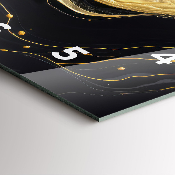 Čtvercové nástěnné hodiny Zlatý mramor