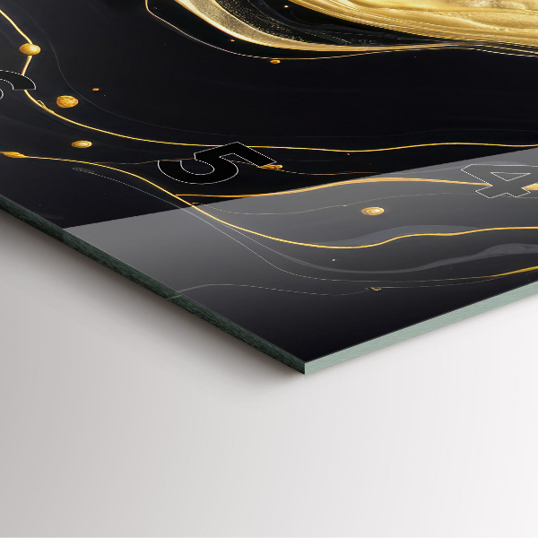 Čtvercové nástěnné hodiny Zlatý mramor