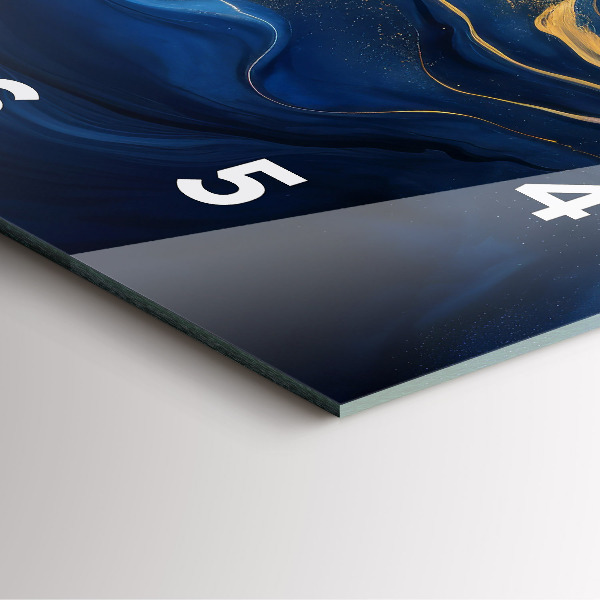 Čtvercové nástěnné hodiny Modrý mramor