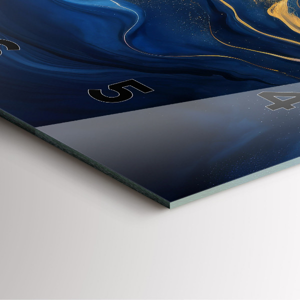 Čtvercové nástěnné hodiny Modrý mramor