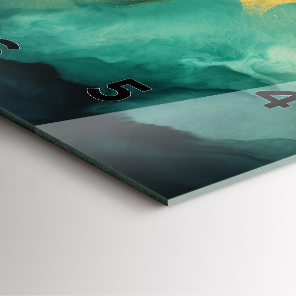 Čtvercové nástěnné hodiny Zelený mramor