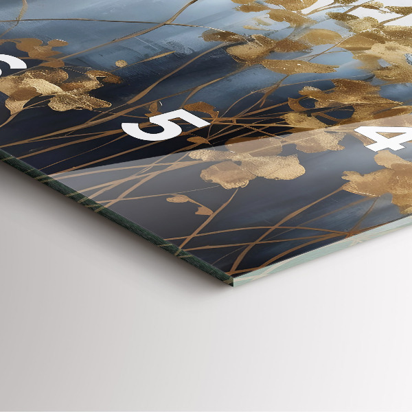 Čtvercové nástěnné hodiny Abstraktní květiny