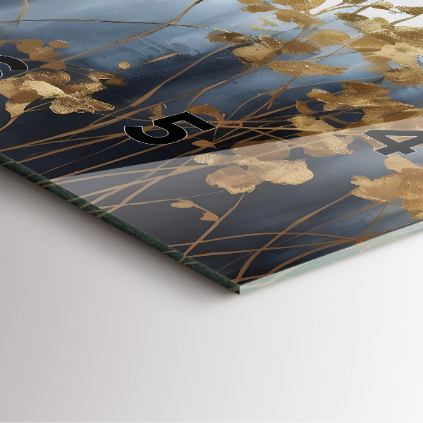 Čtvercové nástěnné hodiny Abstraktní květiny