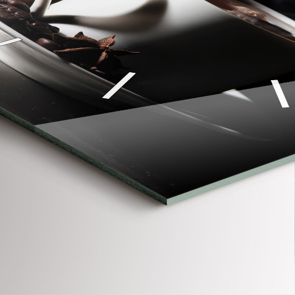 Čtvercové nástěnné hodiny Šálek kávy