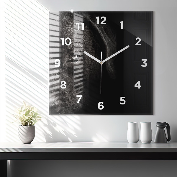 Skleněné hodiny čtvercové Skotský pes a kočka