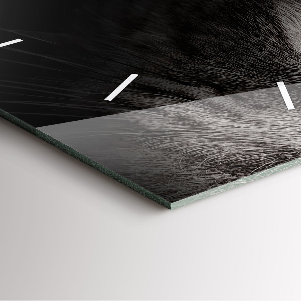 Skleněné hodiny čtvercové Skotský pes a kočka