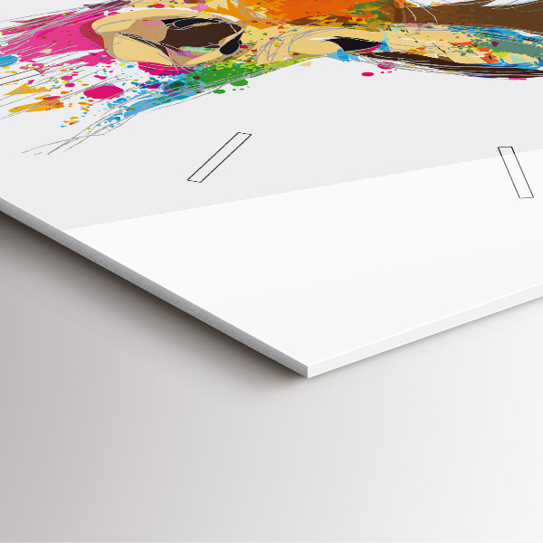 Skleněné hodiny čtvercové Barevná hlava jelena