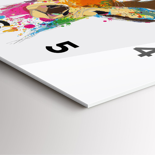 Skleněné hodiny čtvercové Barevná hlava jelena